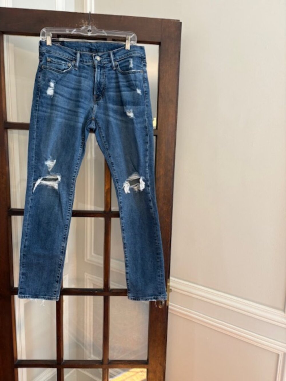 Abercrombie & Fitch Rustin Athletic Skinny Stretch Distressed Jeans,  30w x 32l